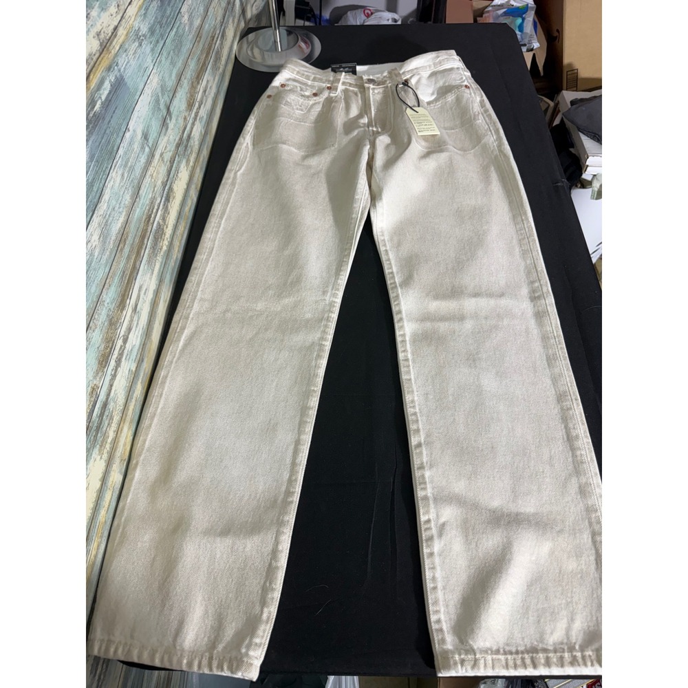 Levi's 501 '90s Jeans 27x30 White Metallic Foil New Straight Leg Mid Rise Denim - Picture 2 of 6